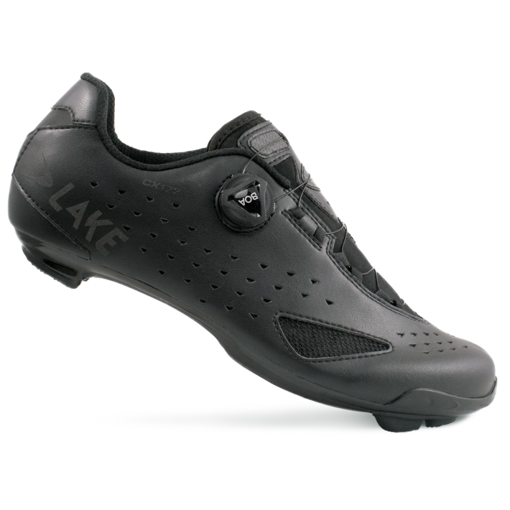 Lake Cycling Rennveloschuhe, CX177, SCHWARZ/SCHWARZ