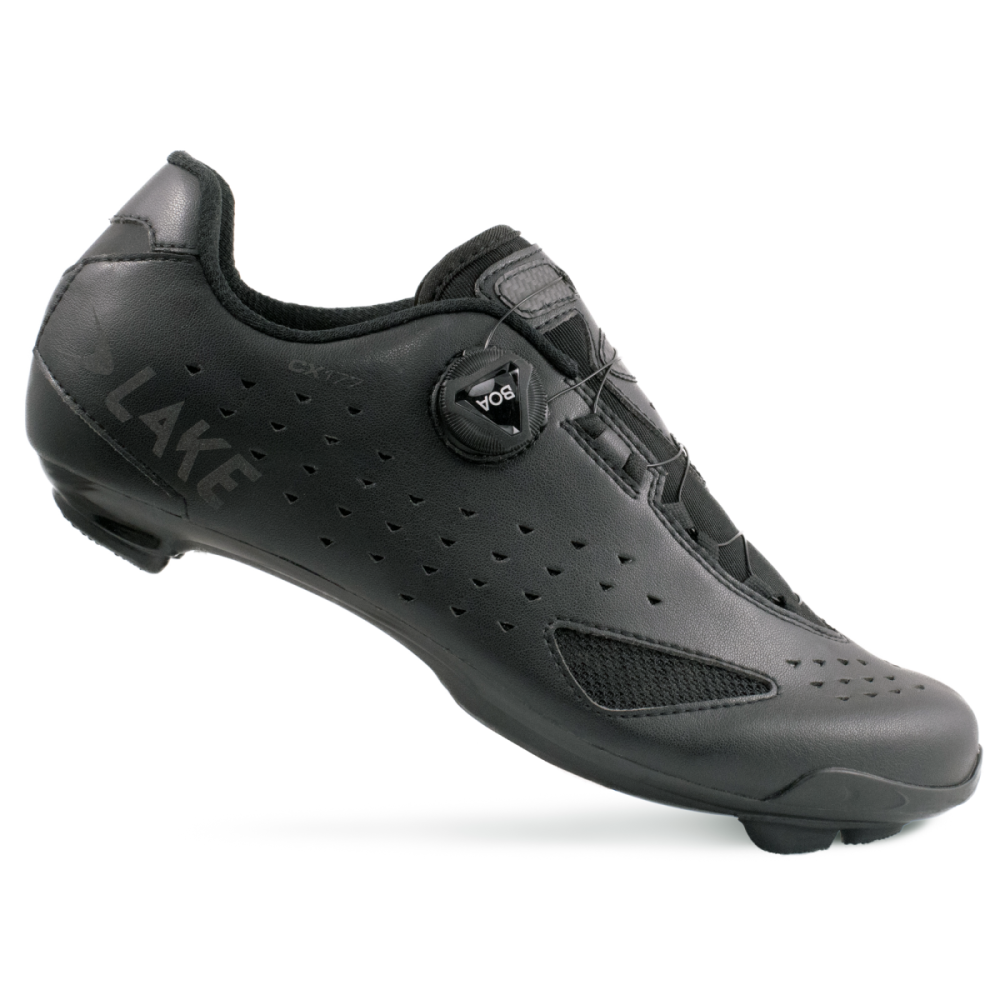 Lake Cycling Rennveloschuhe, CX177-X, SCHWARZ/SCHWARZ