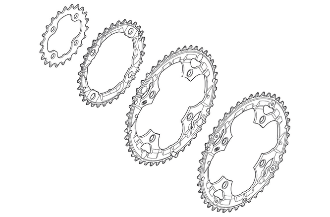 Shimano Kettenblatt DEORE FC-M590 48 Zähne für Hosenschutz