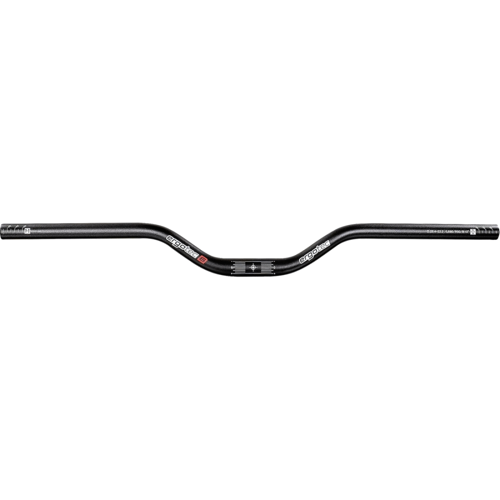 Ergotec Lenker, RISER Bar, 31.8 Width:780 Rise:50 Grip-L:230 Back/Up-Sweep:12/+5° AL6061 black-sand L6