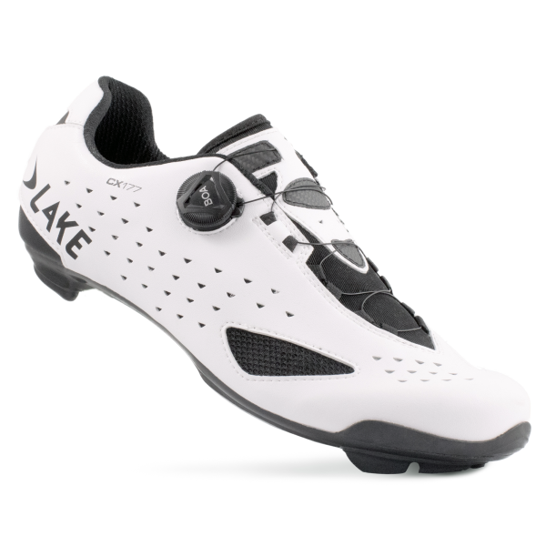 Lake Cycling Rennveloschuhe, CX177, WEISS/SCHWARZ