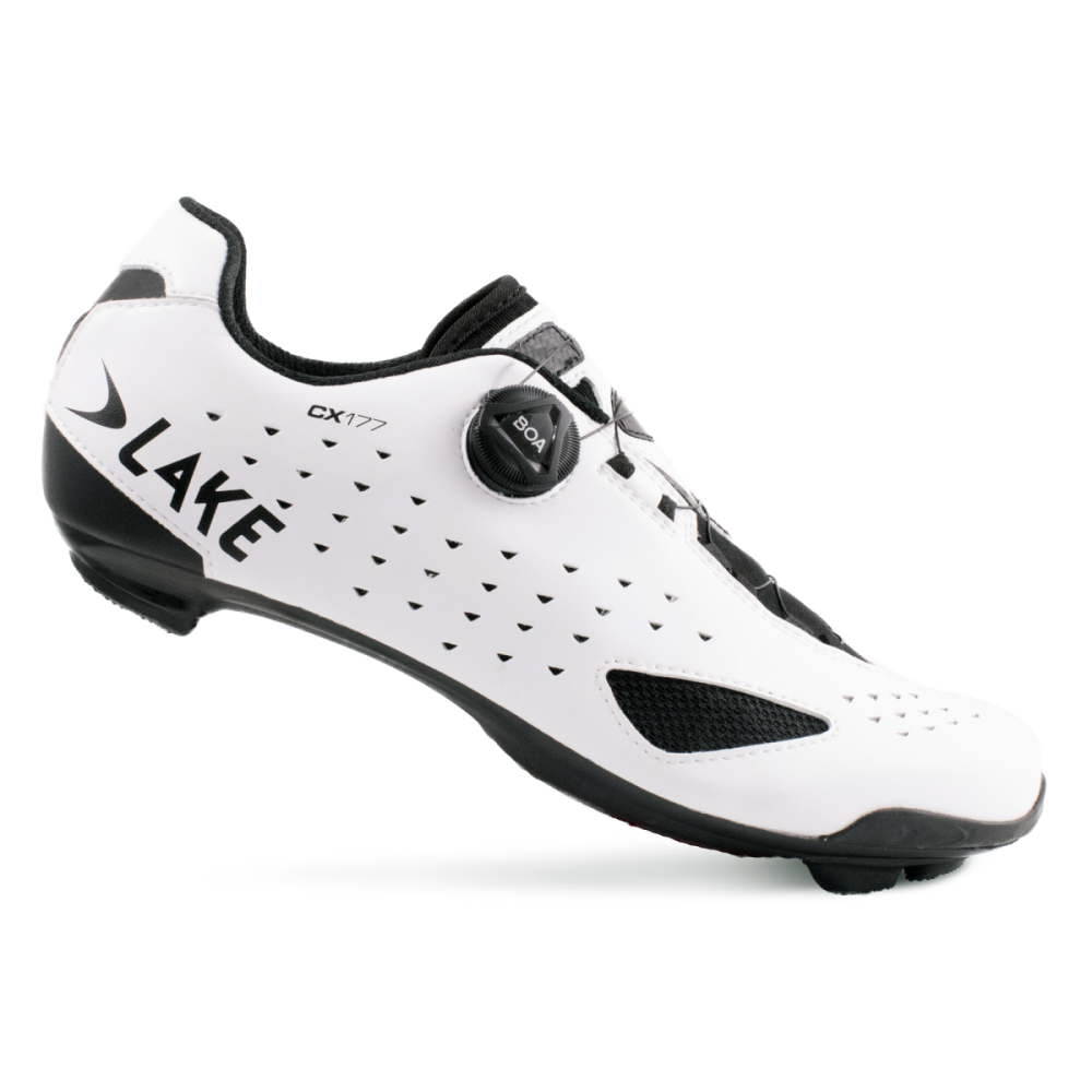 Lake Cycling Rennveloschuhe, CX177, WEISS/SCHWARZ