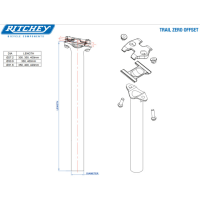 Ritchey Sattelstütze Comp TRAIL Zero 27.2mm, blatte black, 0mm Setback, 400mm