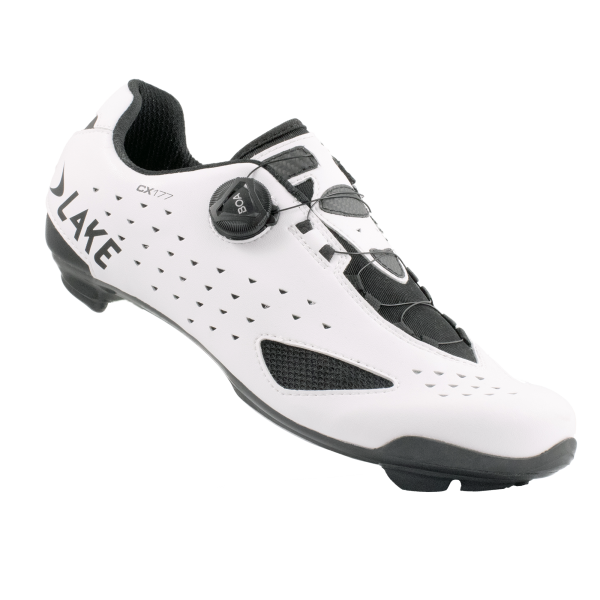 Lake Cycling Rennveloschuhe, CX177-X, WEISS/SCHWARZ
