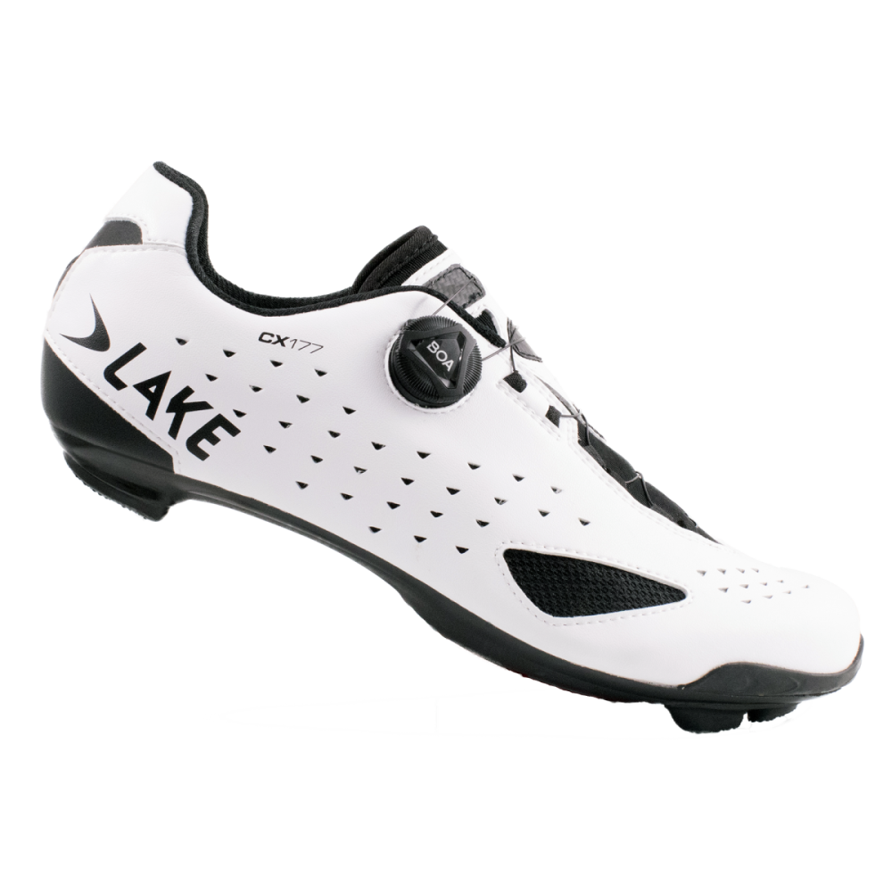 Lake Cycling Rennveloschuhe, CX177-X, WEISS/SCHWARZ