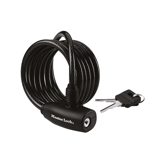 Masterlock Spiralkabelschloss, mit Schlüssel black Länge 180cm Ø 8mm 8126