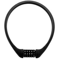 Incirca Kabelschloss, Zahlenkombination, Silikon SCHWARZ matt, Länge: 60 cm