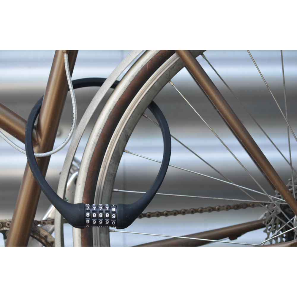 Incirca Kabelschloss, Zahlenkombination, Silikon SCHWARZ matt, Länge: 60 cm