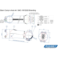 Ritchey 0mm, BB black, 31.8mm, 6°/84°