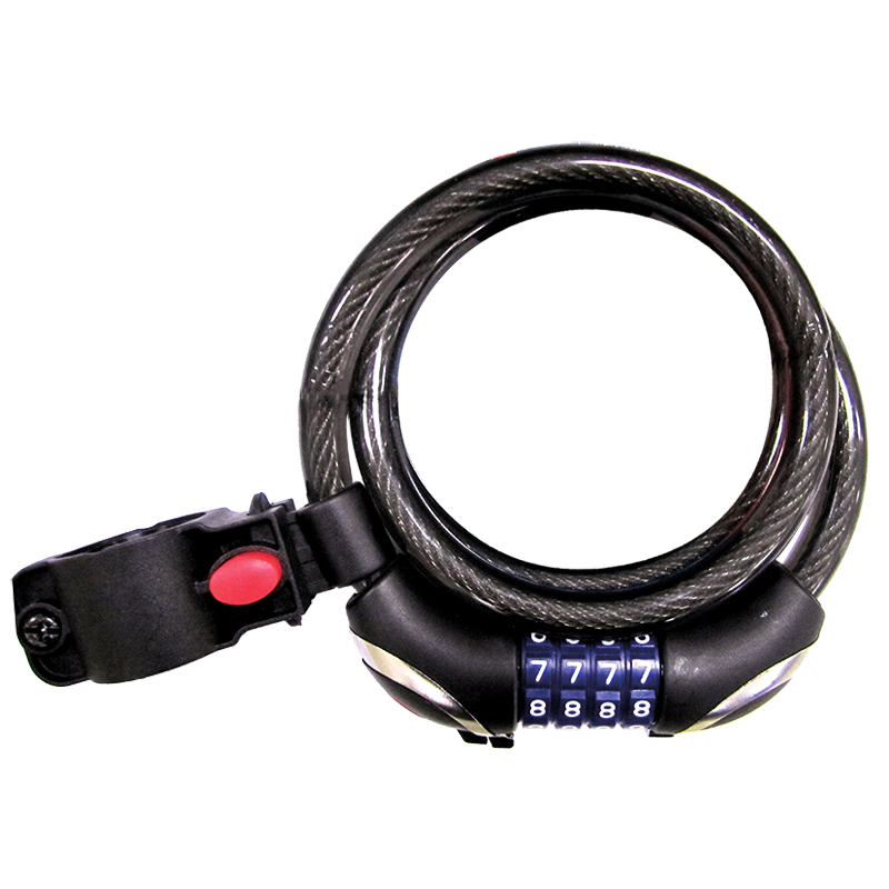Incirca Spiralkabelschloss, Zahlenkombination, schwarz transparent, Länge:100 cm