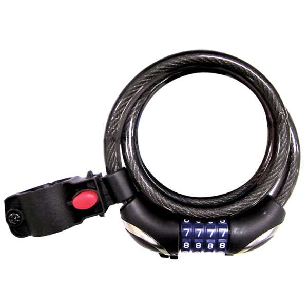 Incirca Spiralkabelschloss, Zahlenkombination, schwarz transparent, Länge:100 cm