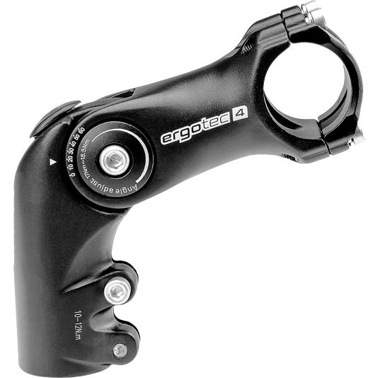 Ergotec Vorbau, OCTOPUS 50, 31.8, 90mm, 0°/+60°, 28.6mm, L4, AL6061 black-sand