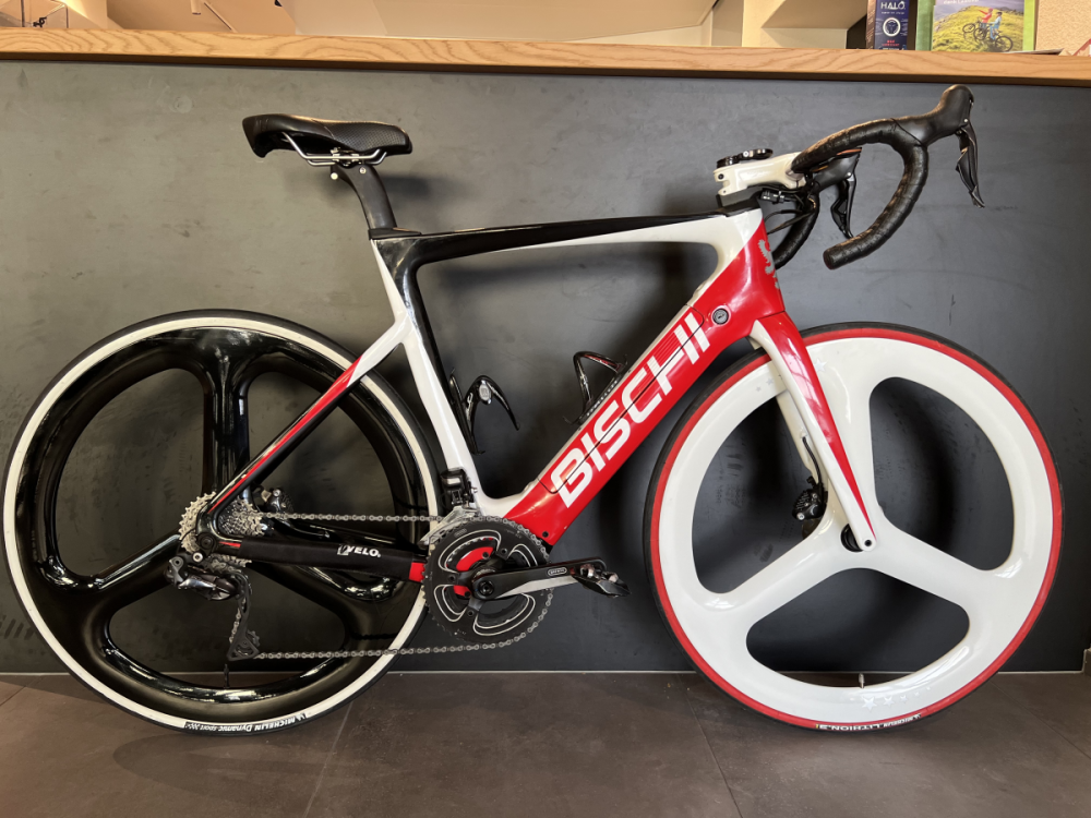 bischibikes E-Roadbike Flandern rot/weiss/schwarz Glanz, 54cm